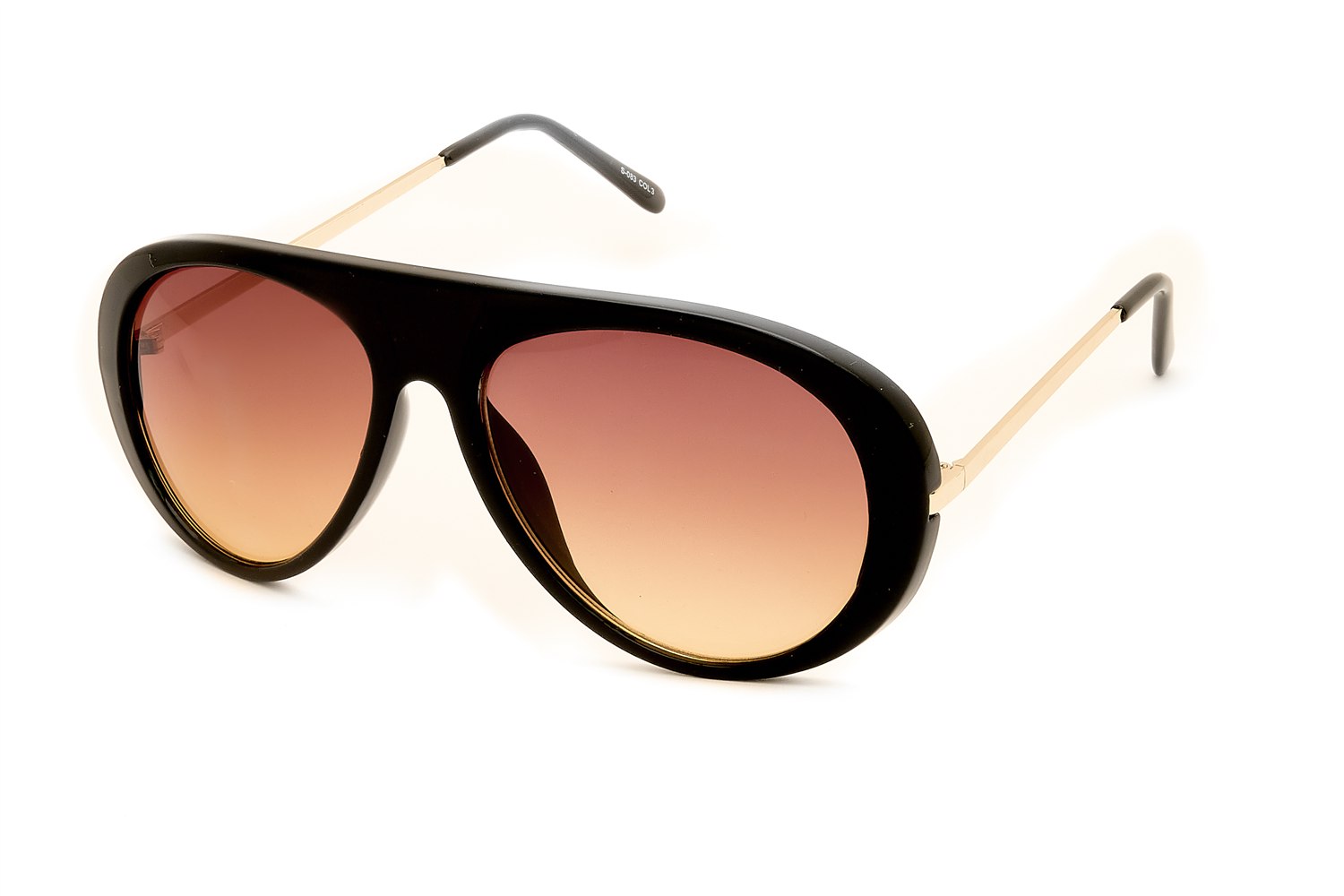 FOLEGANDROS — aviator γυαλιά ηλίου με μαύρο σκελετό και χρυσούς βραχίονες (φακός καφέ ντεγκραντέ)