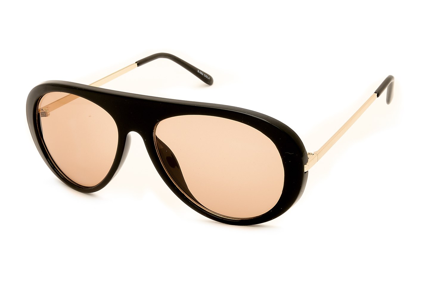 FOLEGANDROS — aviator γυαλιά ηλίου με μαύρο σκελετό και χρυσούς βραχίονες (φακός ανοιχτό καφέ)