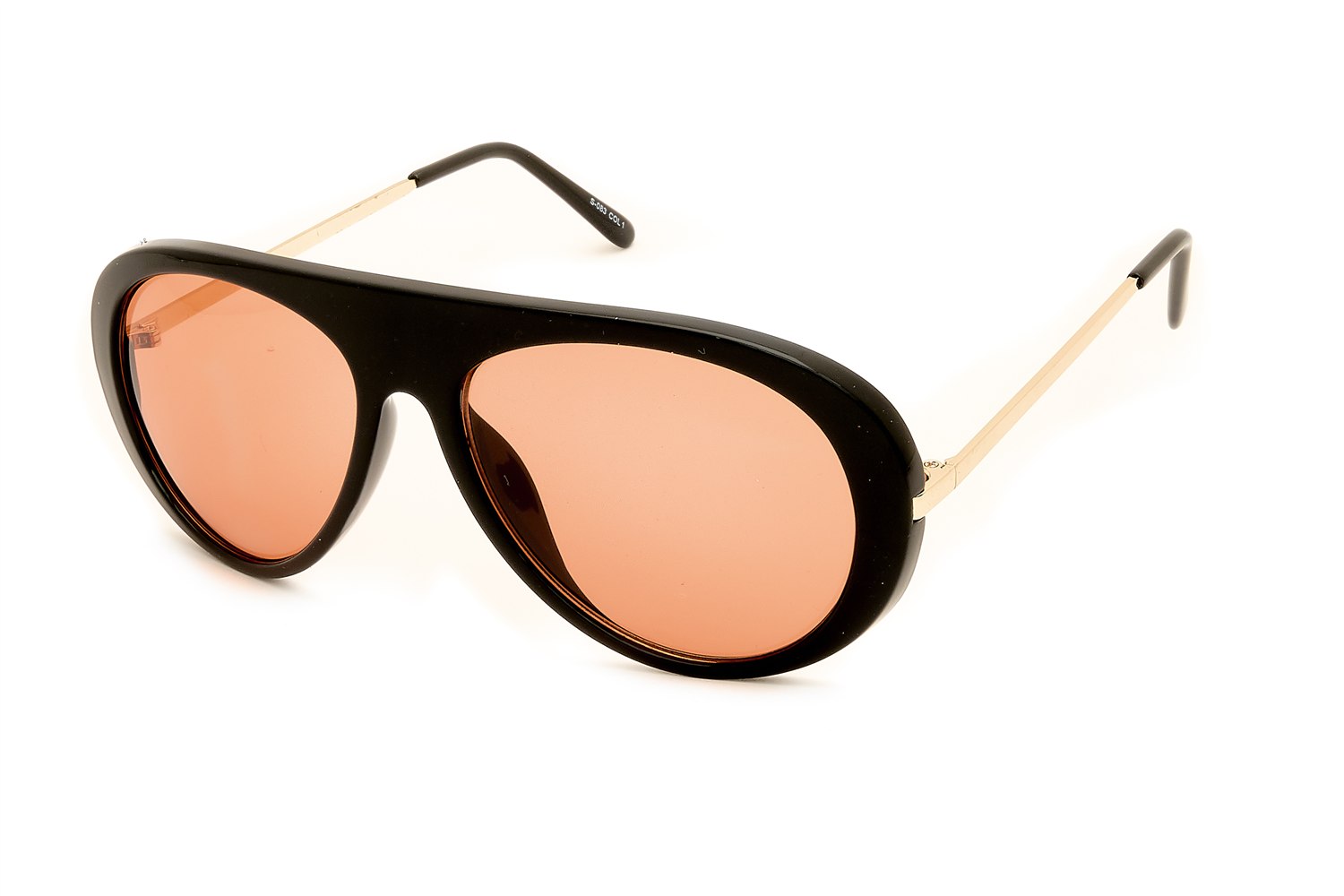 FOLEGANDROS — aviator γυαλιά ηλίου με μαύρο σκελετό και χρυσούς βραχίονες (φακός πορτοκαλί-καφέ)