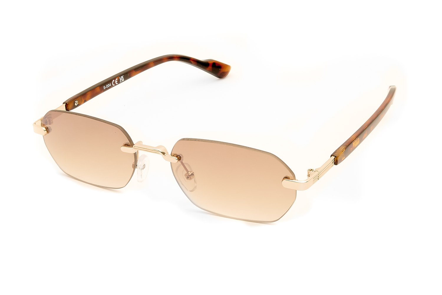 KIMOLOS — rimless γυαλιά ηλίου με καφέ ντεγκραντέ φακό και βραχίονες ταρταρούγα